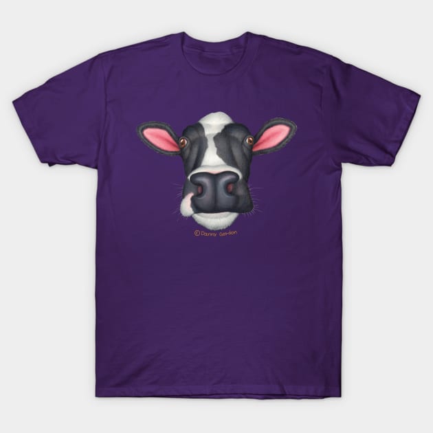 Cute Cow Head Design T-Shirt by Danny Gordon Art